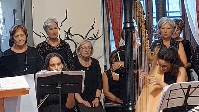 HARPIST AND VIOLINIST IN FLORENCE